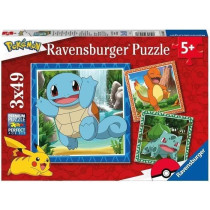 Puzzle for children 3x49 pieces Pokémon - Salameche, Bulbasaur and Sq