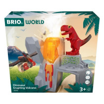 Brio Erupting Volcano Dinosaur - Wooden Train Set Accessory - Battery-