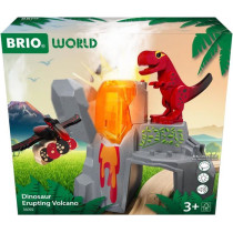 Brio Erupting Volcano Dinosaur - Wooden Train Set Accessory - Battery-