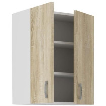 SARA high cabinet - 2 doors - Sonoma oak decor - L60xD31xH71.5 cm - Ma