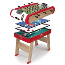 Smoby - Babyfoot Powerplay 4 en 1 - Babyfoot, billard, palet et ping p