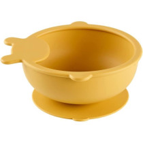 Suction Cup Bowl - THERMOBABY - Silicone - Honey Yellow, non-slip and
