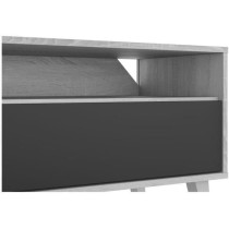 Ensemble meuble TV modulable - Zoe - Ouverture PUSH - Blanc Artik et g