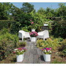 Planter with water reserve - GARDEN ID Respect - White 50 x 17 cm - 10