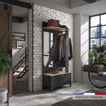 GAMI Meuble d'entrée 2 portes - Made in France - Décor chene sonoma