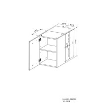 OSLO High furniture 1 door + tablet - matt white decor - L 40 x D 36 x