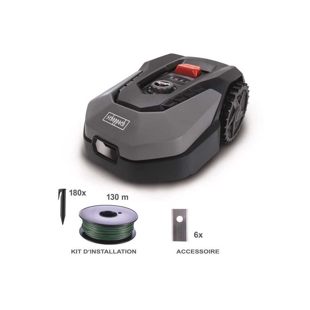 Robot tondeuse connecté 600m2 Scheppach RoboCut XL600 avec station de