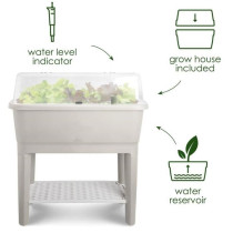 ELHO Noa Standing Vegetable Garden - Gray - L 79 x B 39 x H 94 cm - cu