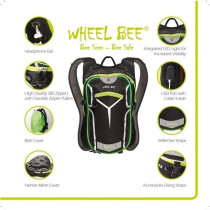 Backpack - Bike - SCHILDKRÖT - LED + USB port + Headphone output incl