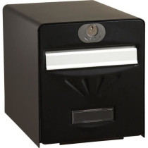 BURG WACHTER Galvanized Seaside Letterbox - Glass Back Door - Black
