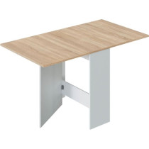 FLY folding kitchen table - Artik white melamine and oak - L 31/140 x