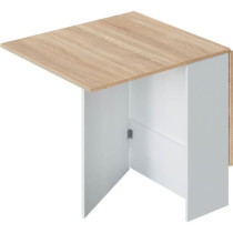 FLY folding kitchen table - Artik white melamine and oak - L 31/140 x