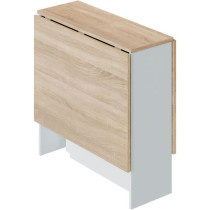 FLY folding kitchen table - Artik white melamine and oak - L 31/140 x
