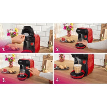 Multi-drink coffee machine - BOSCH - TASSIMO - T10 Happy red - 1400 W
