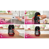 Multi-drink coffee machine - BOSCH - TASSIMO - T10 Happy red - 1400 W