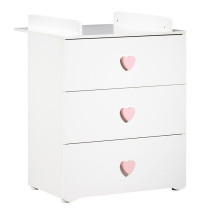 Commode a langer - Babyprice - Basic - 3 tiroirs - En bois - Boutons c