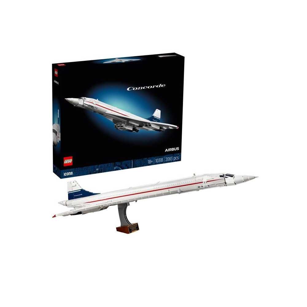 LEGO Icons Le Concorde, Maquette d'Avion a Construire pour les Adultes