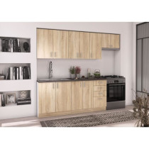 SARA high cabinet - 2 doors - Sonoma oak decor - L80xD31xH71.5 cm - Ma