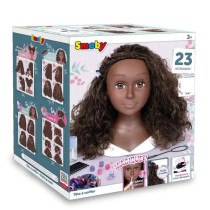 Smoby - Afro hair styling head - Easy to style - 23 realistic accessor