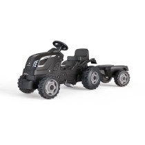 Smoby Farmer XL pedal tractor + trailer - Black