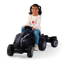 Smoby Farmer XL pedal tractor + trailer - Black
