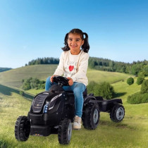 Smoby Farmer XL pedal tractor + trailer - Black