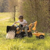 Builder Max pedal tractor + Trailer + Backhoe + Excavator - Smoby - Ye