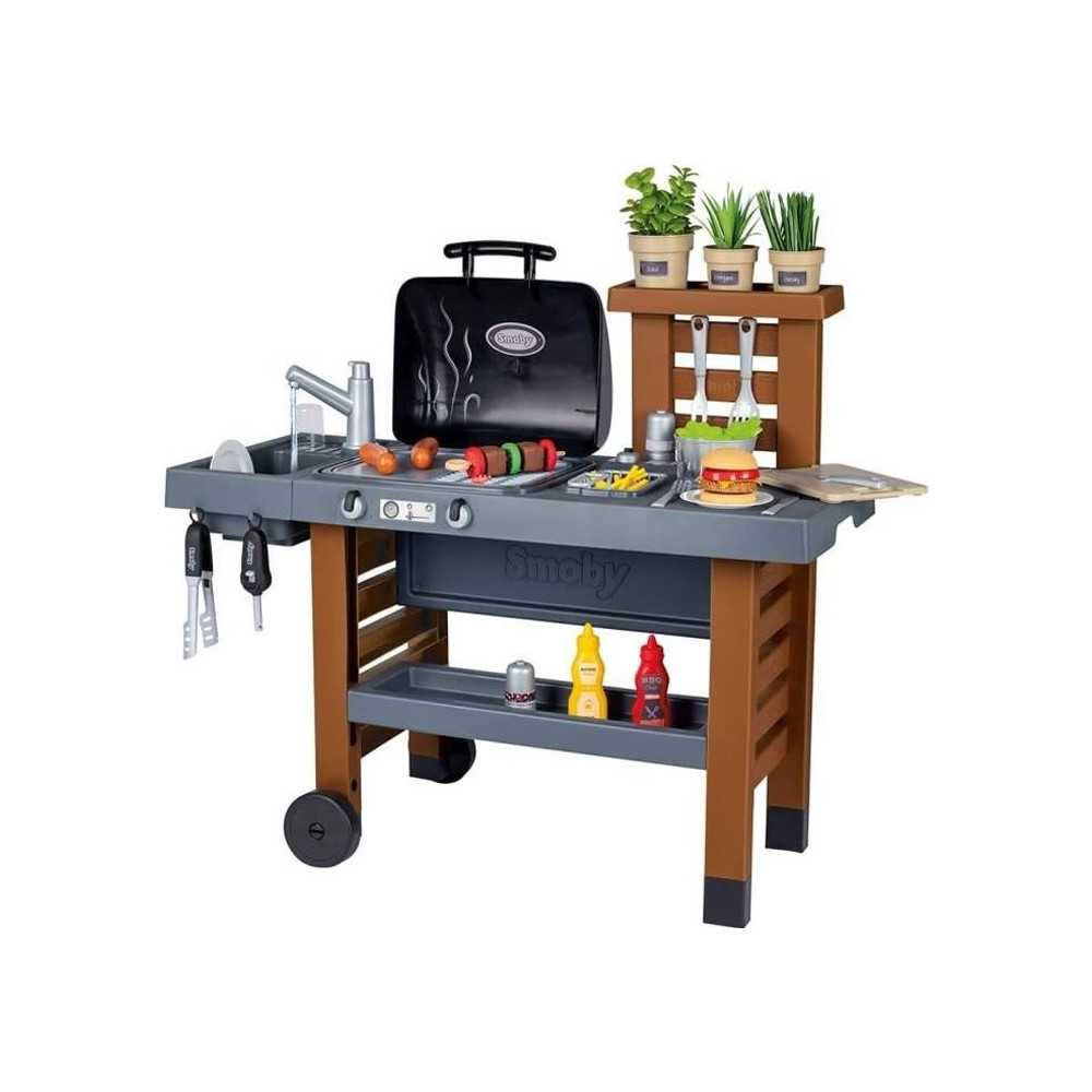 Smoby - Garden Kitchen - Evolutive Outdoor Kitchen - Grill With Retrac