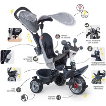 Smoby - Baby Driver Plus Gray Tricycle - Child's Evolutive Bike From 1