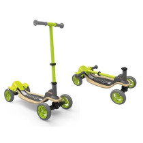 SMOBY 4 Wheels Wooden Skate - Adjustable Handlebar - Foldable