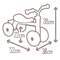 Rookie Pink metal carrier for children aged 12 months - Smoby