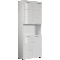 Colonne salle de bain AMANDA - 4 portes + 1 niche - Blanc brillant - L