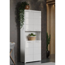 Colonne salle de bain AMANDA - 4 portes + 1 niche - Blanc brillant - L