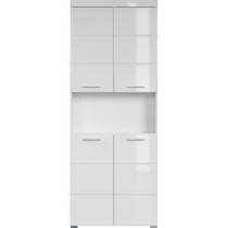 Colonne salle de bain AMANDA - 4 portes + 1 niche - Blanc brillant - L