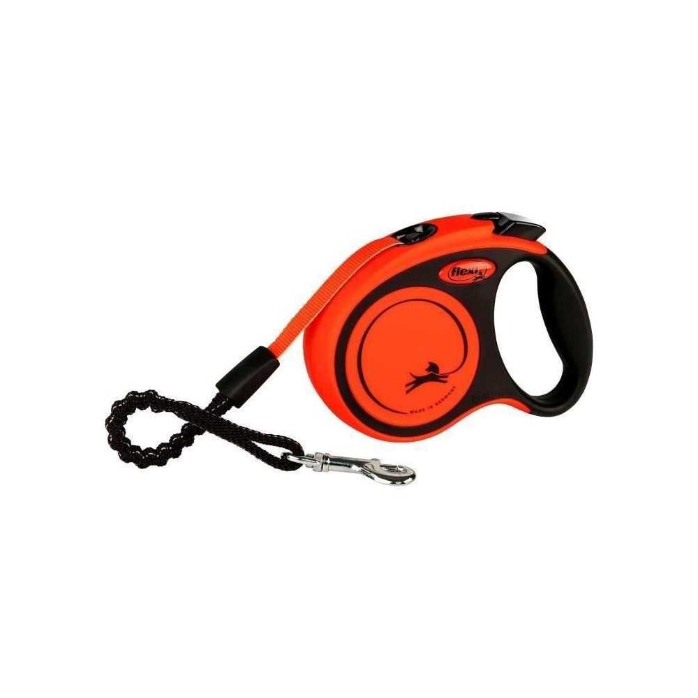 Laisse sangle TRIXIE flexi XTREME - Taille XS - 3m - Noir et orange