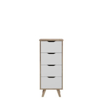 Clumard 4 drawers - in particle panels - Chene and white decor - Conte