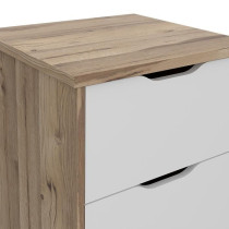 Clumard 4 drawers - in particle panels - Chene and white decor - Conte