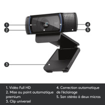 LOGITECH Webcam HD Pro C920 Refresh - Built-in Microphone - Ideal Face