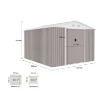 URANUS Abri de jardin en métal 8,84 m² - 277 x 319 x 202 cm - Kit d'