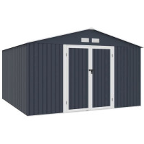 LUNEX Abri de jardin en métal 10,85 m2 - 340 x 319 x 210 - Kit d'ancr