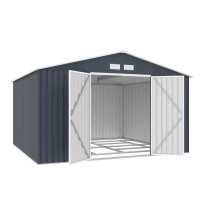 LUNEX Abri de jardin en métal 10,85 m2 - 340 x 319 x 210 - Kit d'ancr