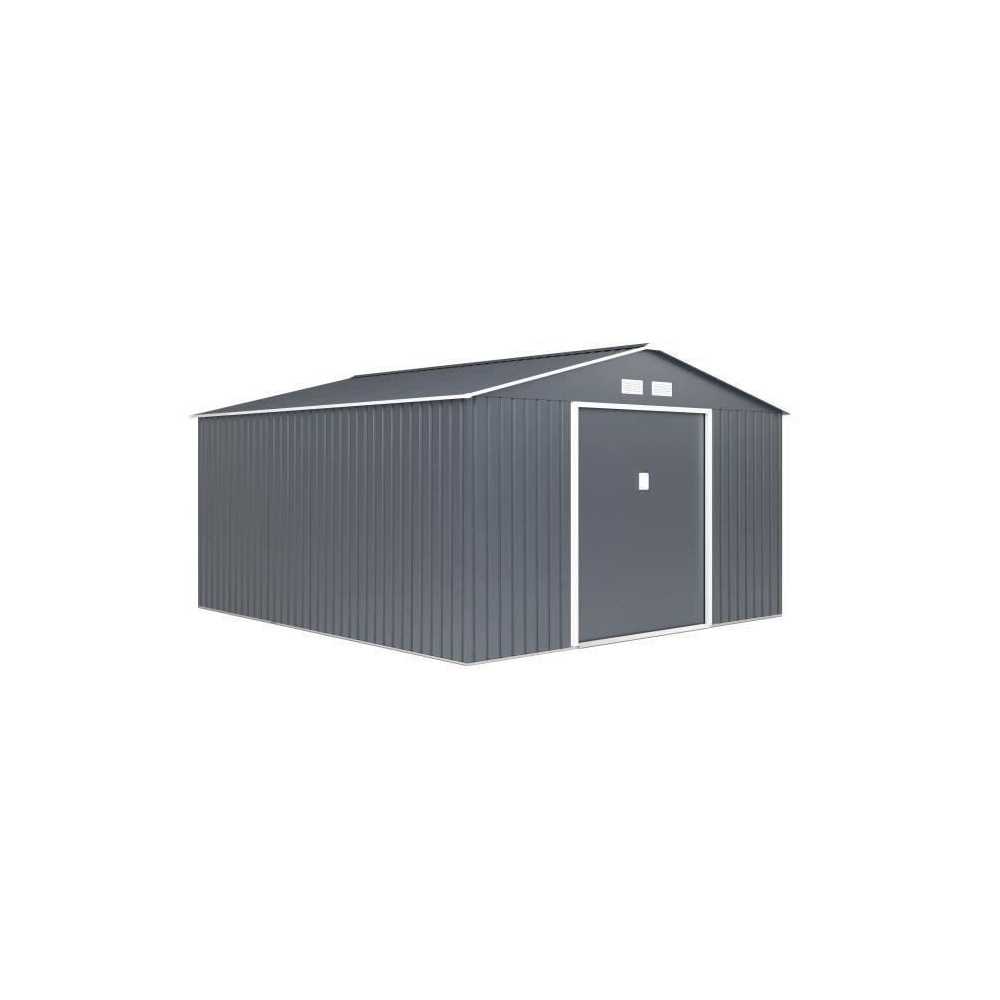 NEPTUNE Abri de jardin en métal 12,99 m² - 340 x 382 x 210 cm - Kit
