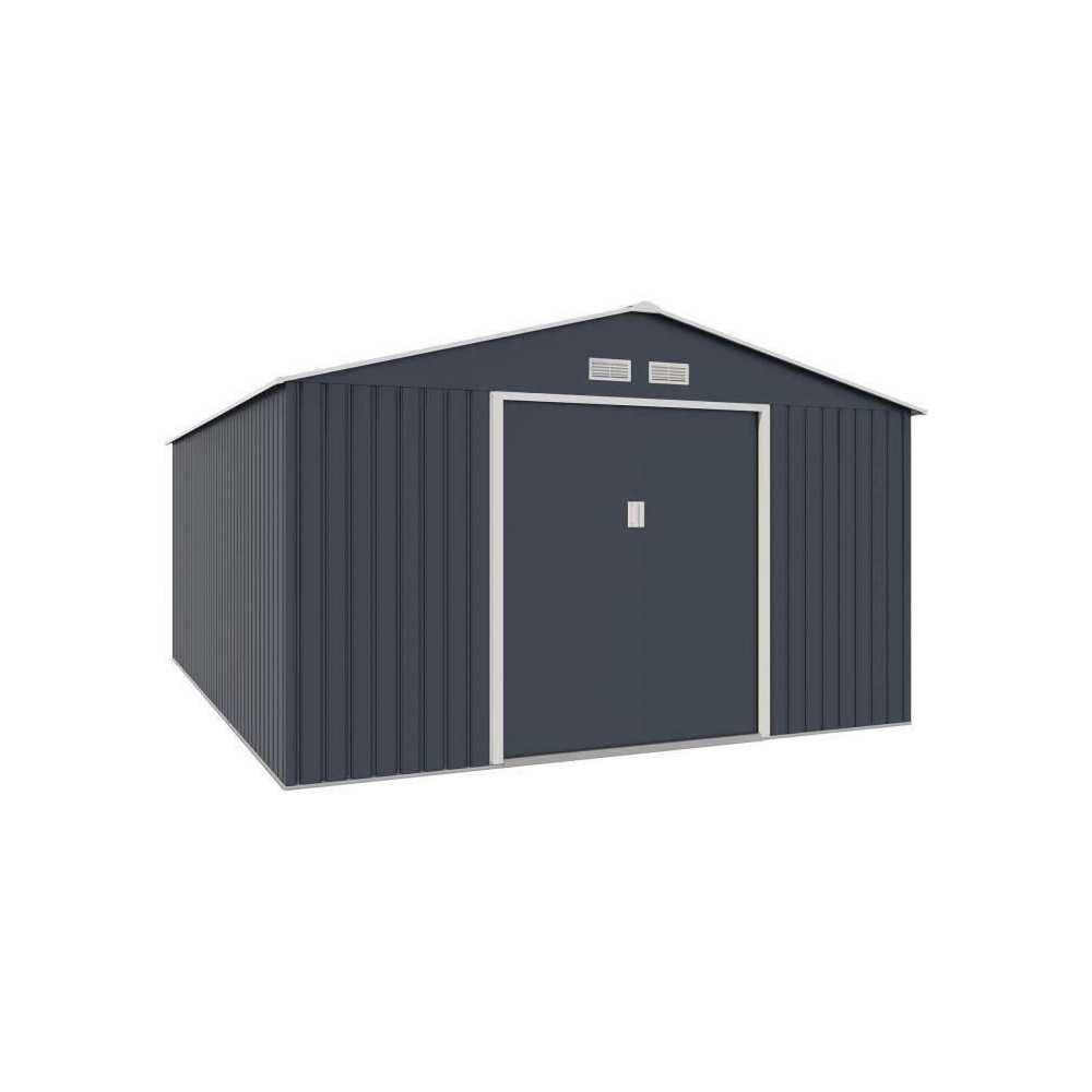 SATURNE Abri de jardin en métal 15,16 m² - 340 x 446 x 210 - Kit d'a