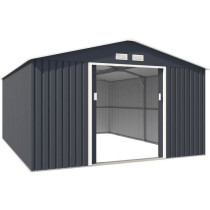 SATURNE Abri de jardin en métal 15,16 m² - 340 x 446 x 210 - Kit d'a