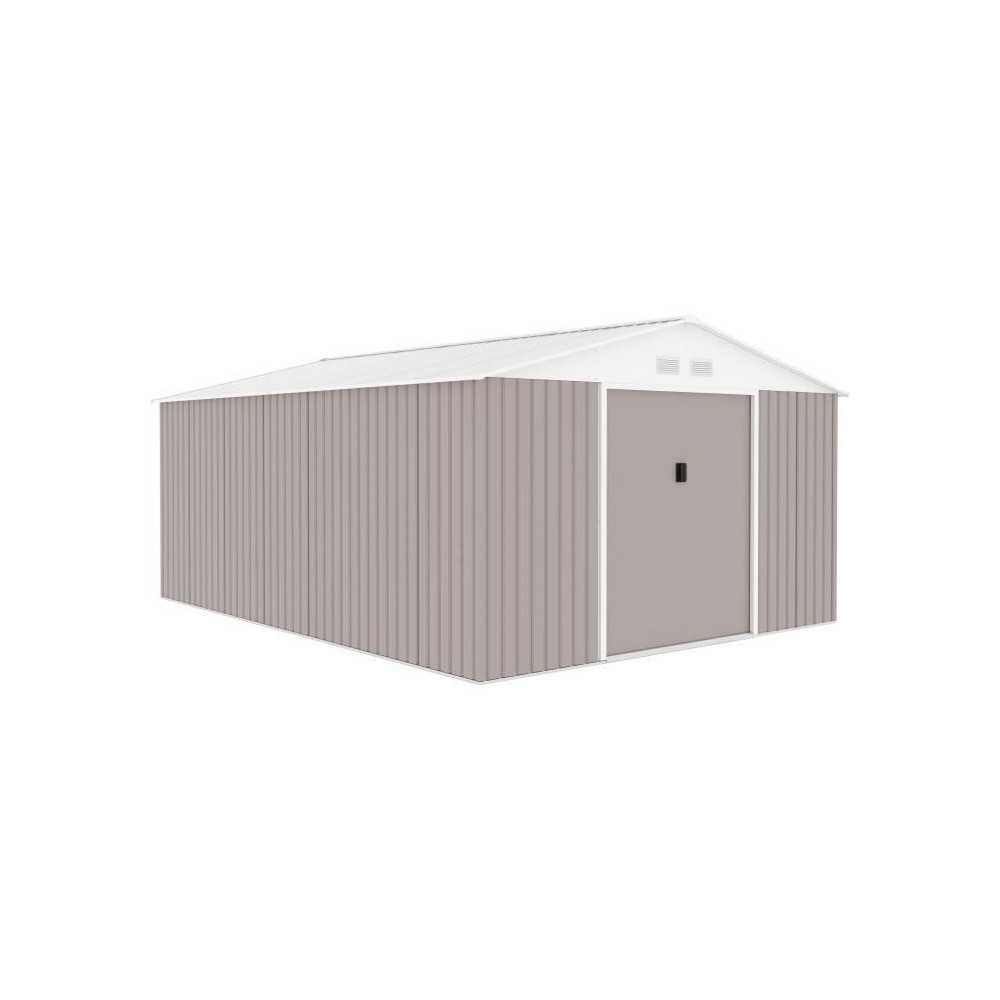 SATURNE Abri de jardin en métal 15,16 m² - 340 x 446 x 210 - Kit d'a