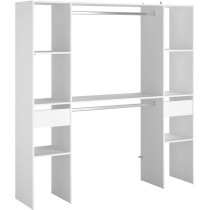 Kit dressing ARTIC EKIPA - Décor mélaminé blanc - 2 penderies + 2 t