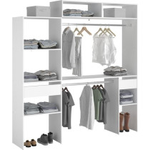 Kit dressing extensible ARTIC EKIPA - Blanc - 2 penderies + 2 tiroirs