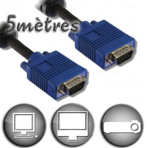 VGA Cable HD15 Male / Male - 5m