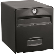 BURG WACHTER Galvanized Steel Balthazar Letterbox - 1 Door - Black