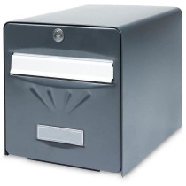 BURG WACHTER Galvanized Seaside Letterbox - Glass Back Door - Anthraci